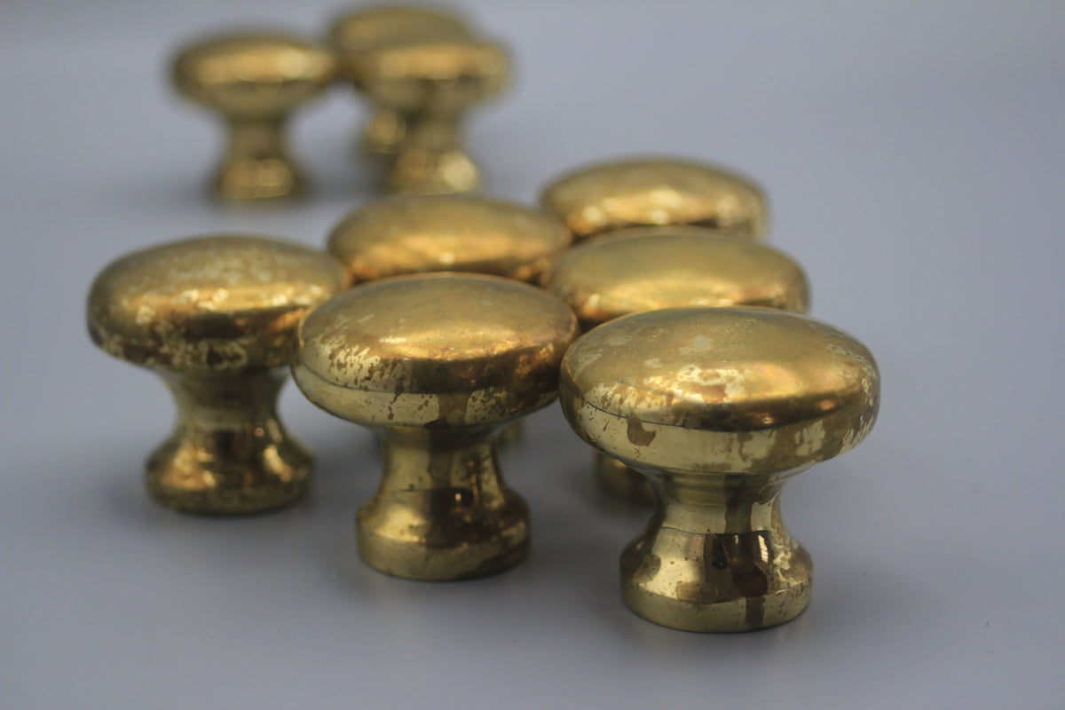 Vintage Solid Brass Cabinet Knobs: Unlacquered Kitchen Hardware