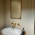 Unlacquered Solid Brass Wall Mount Bathroom Faucet: Dual Handle Sink