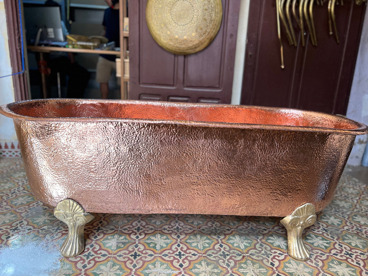 Antique Copper Bathtub, Copper Slipper Bath, Bathroom Tub In Solid Copper, 100% Copper Handmade Bathtub