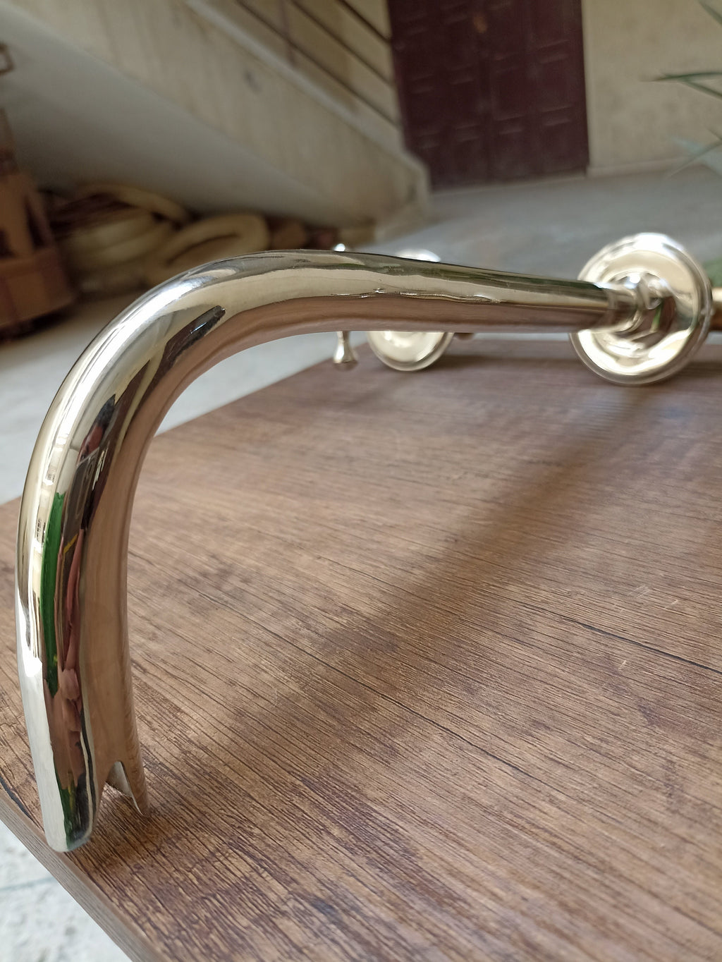 Classic Silver Wall Mounted Bathroom Faucets with Hot and Cold Mixer Valve - Unlacquered Vintage Design for Kitchen and Bath