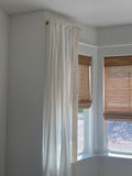 Unlacquered Brass Curtain Rod with Hooks