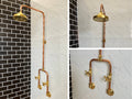 Handmade Copper Outdoor Shower: Wall Mounted Industrial Design