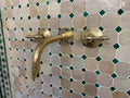 Engraved Brass Wall Mounted Faucet - Solid Brass Bathroom Faucet