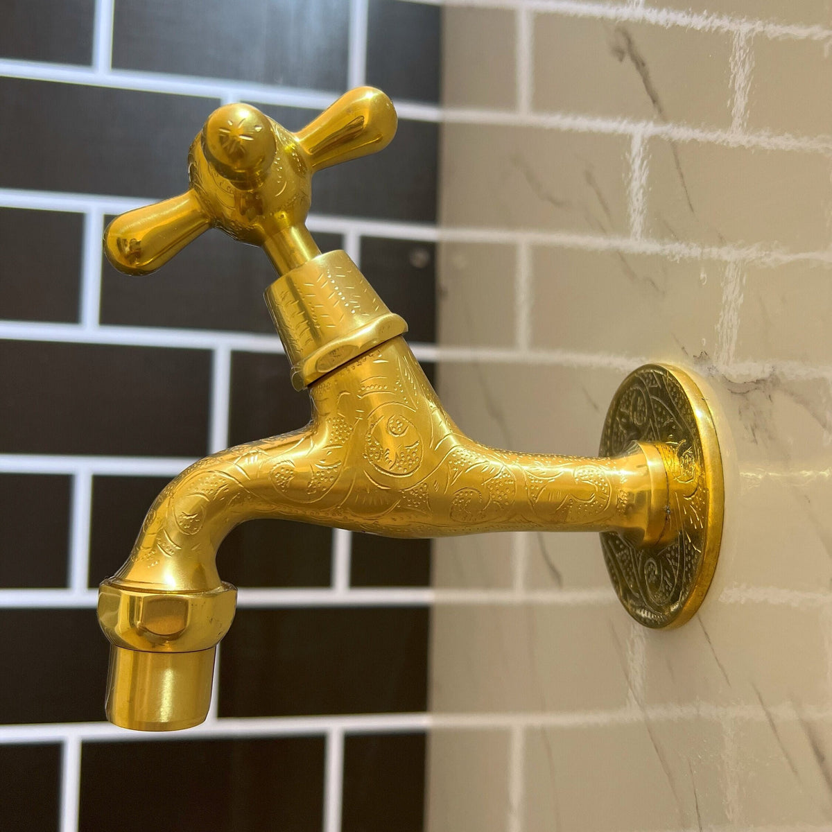 Unlacquered Brass Faucet, Moroccan Handmade Water Tap: A Touch of Moroccan Style for Your Home