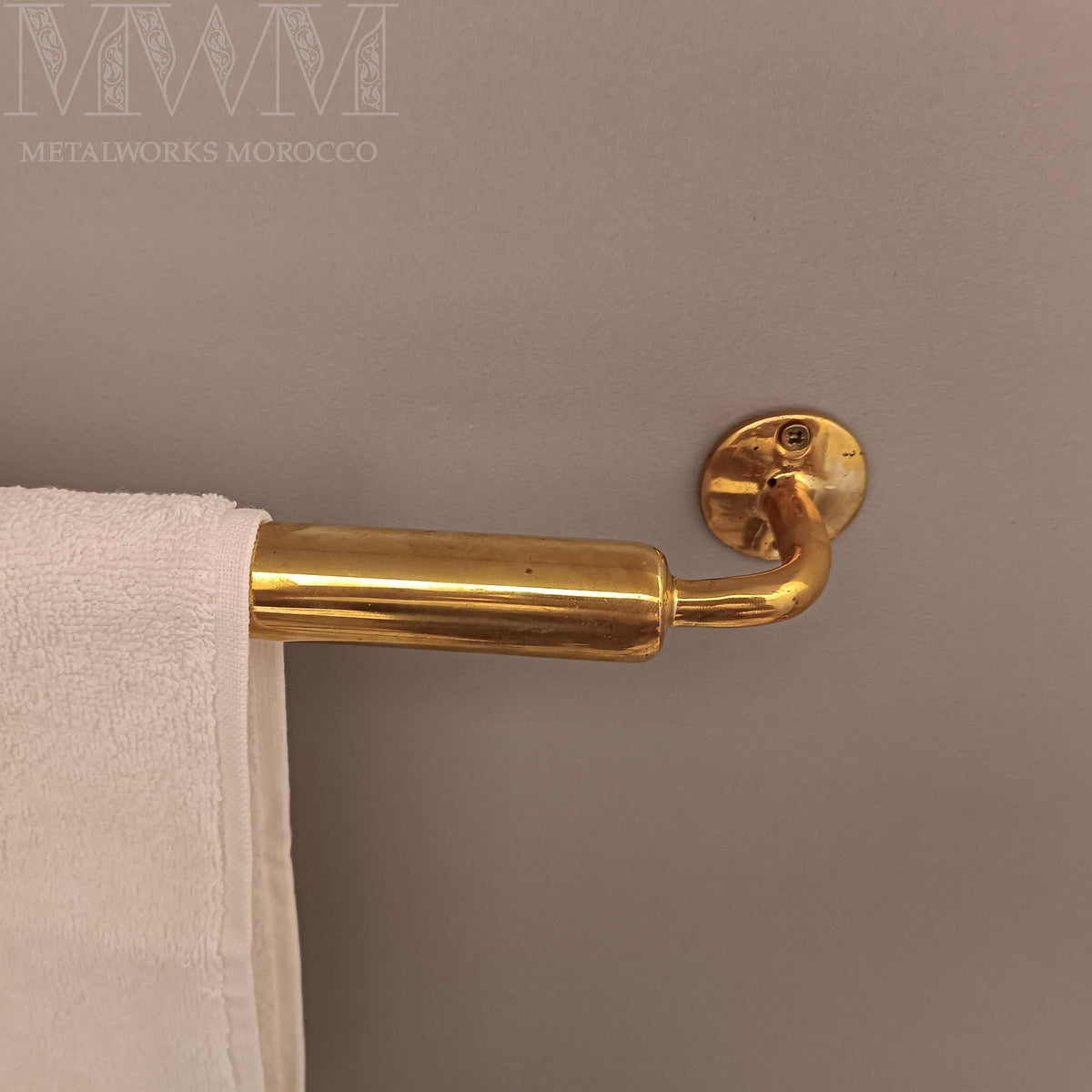 Handmade Unlacquered Brass Towel Bar