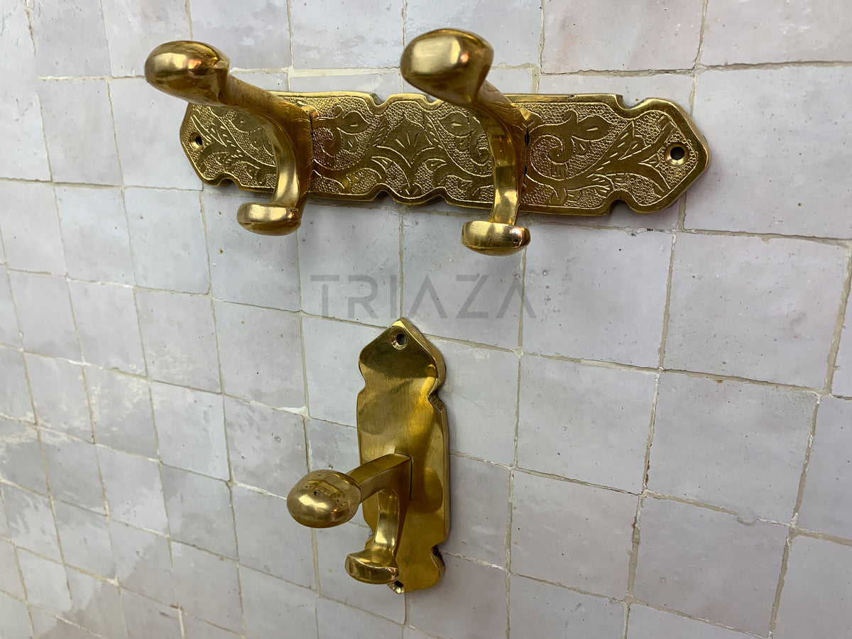 Unlacquered Solid Brass Wall Hook, Bathroom and entryway Hooks