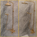 Uncoated Brass Exposed Shower And Tub System Combo With Handheld