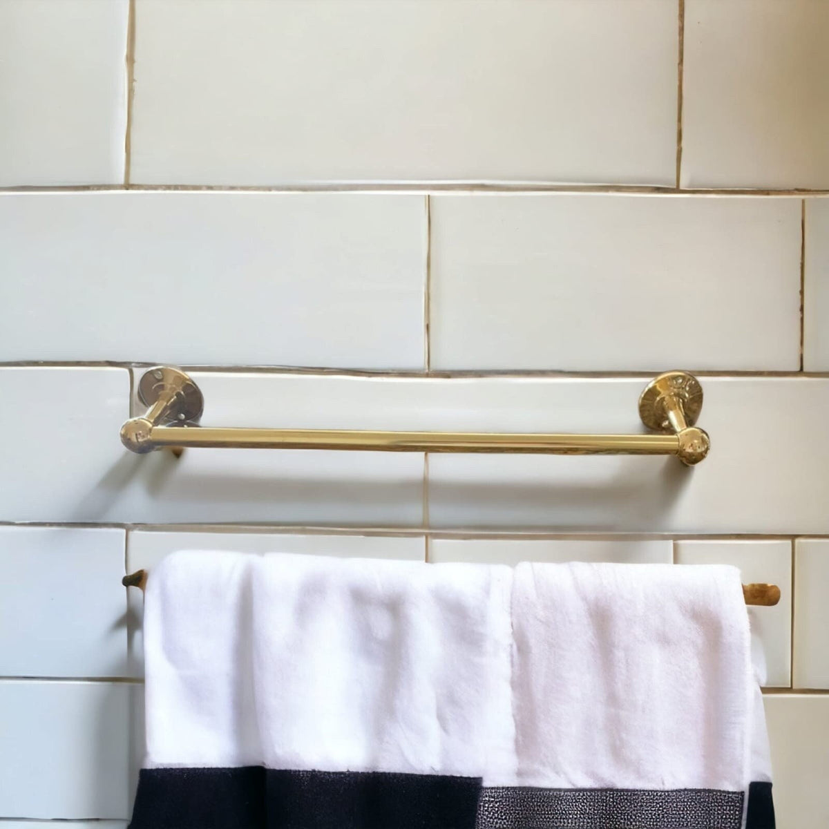 Handmade Unlacquered Brass Towel Bar