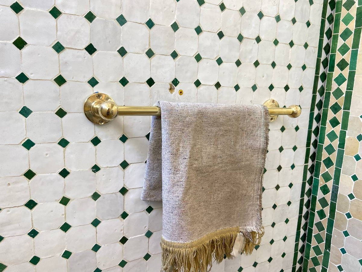 Unlacquered Brass Towel Bar for bathroom, Brass towel racks, Towel holder