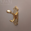 Set Of 2 Etched Unlacquered Brass Coat Hooks Wall Mount For Entryway, Bedroom, or Bathroom
