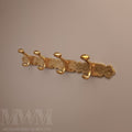 Engraved Brass Solid Coat Hanger With Three Or Four Hooks - Clothes Hooks Wall Mount - 100% Moroccan