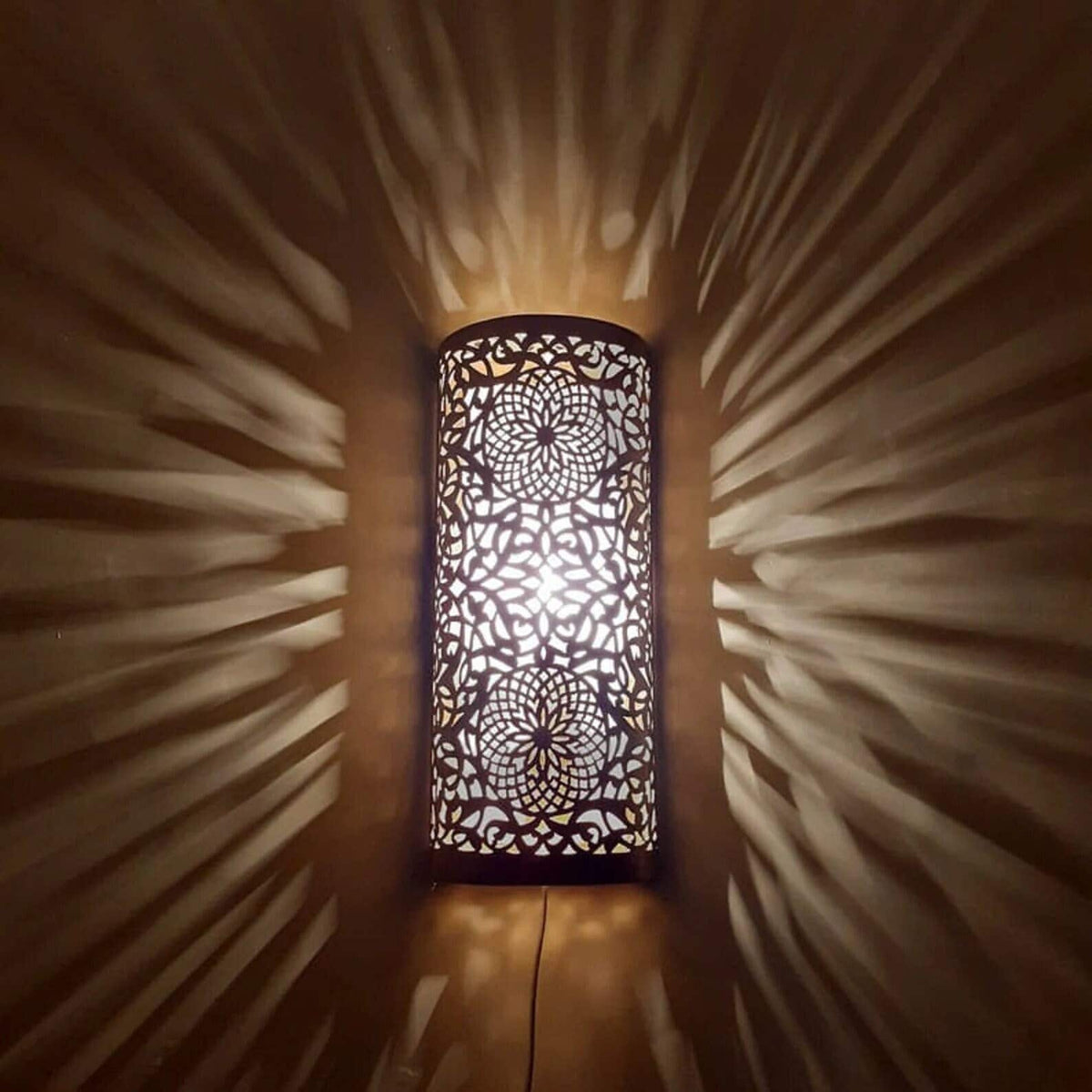 Moroccan Brass Wall Sconce: Handmade Islamic Light Fixture