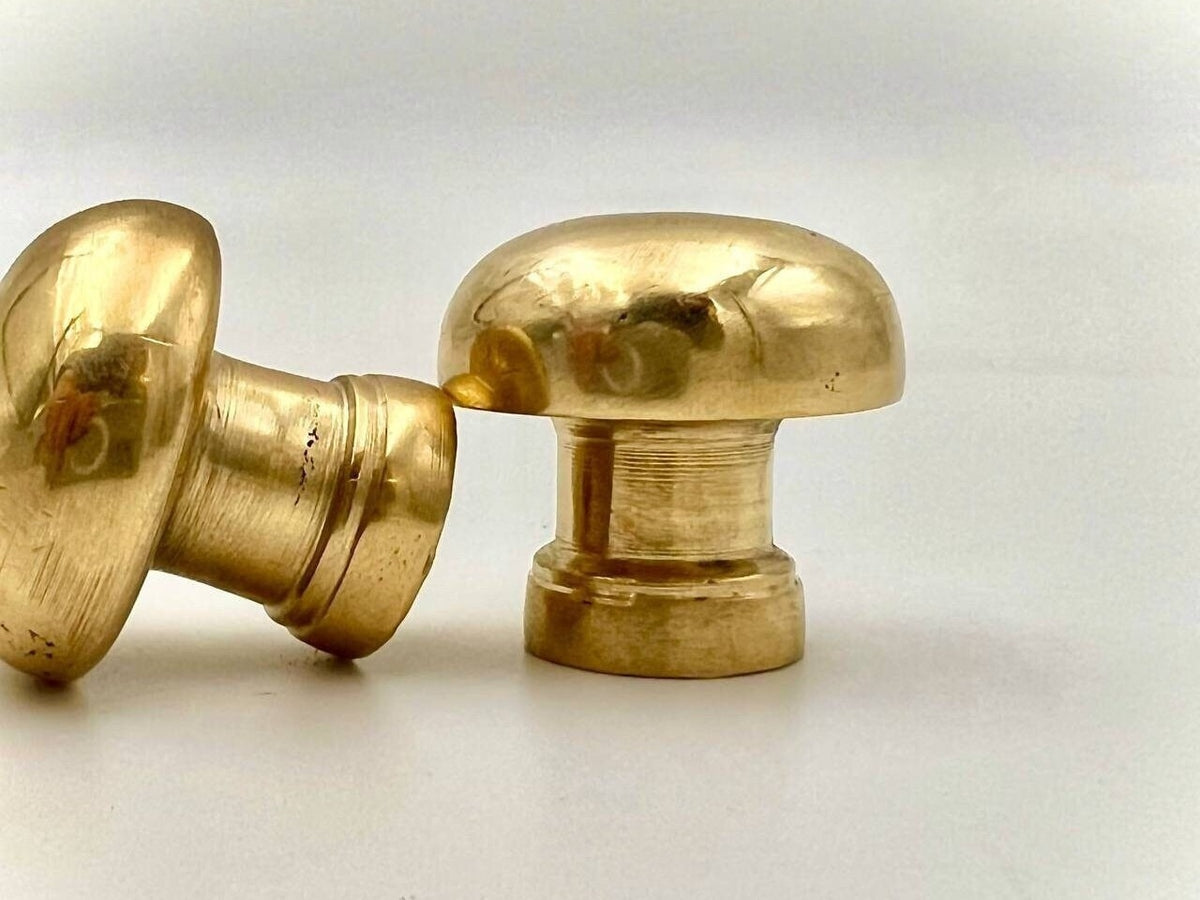 Handmade Unlacquered Brass Cabinet Knobs: Round Solid Brass Handles