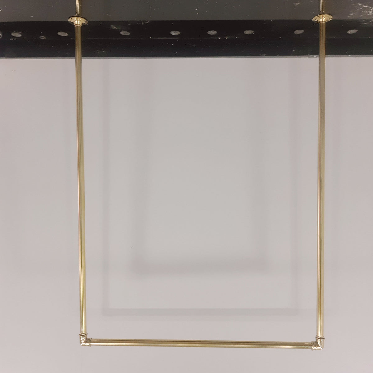 Handcrafted Unlacquered Brass Ceiling Clothes Rail