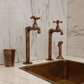 Oil Rubbed Bronze Kitchen Pillar Taps Counter Mounted