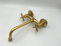 Unlacquered Solid Brass Wall-Mounted Bathroom Faucet