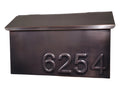 Patina Copper Mailbox with Embossed Numbers, Wall Mount