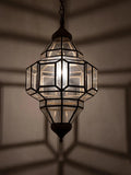 Glass light, Moroccan lighting style Elegance Filigrain suspension light, brass handmade moroccan pendant light