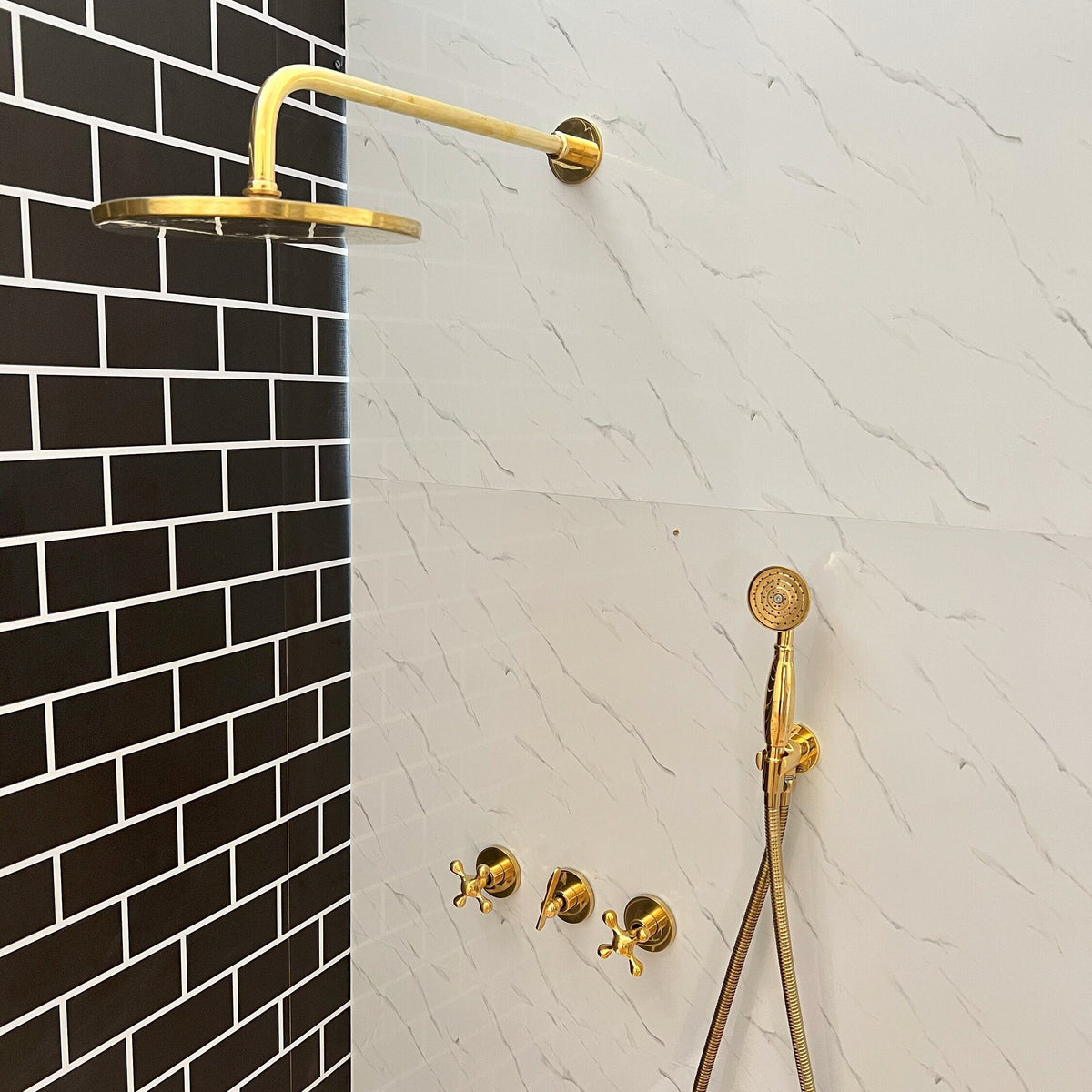 Handcrafted Solid Brass Shower Head And handheld Set,wall mounted shower system