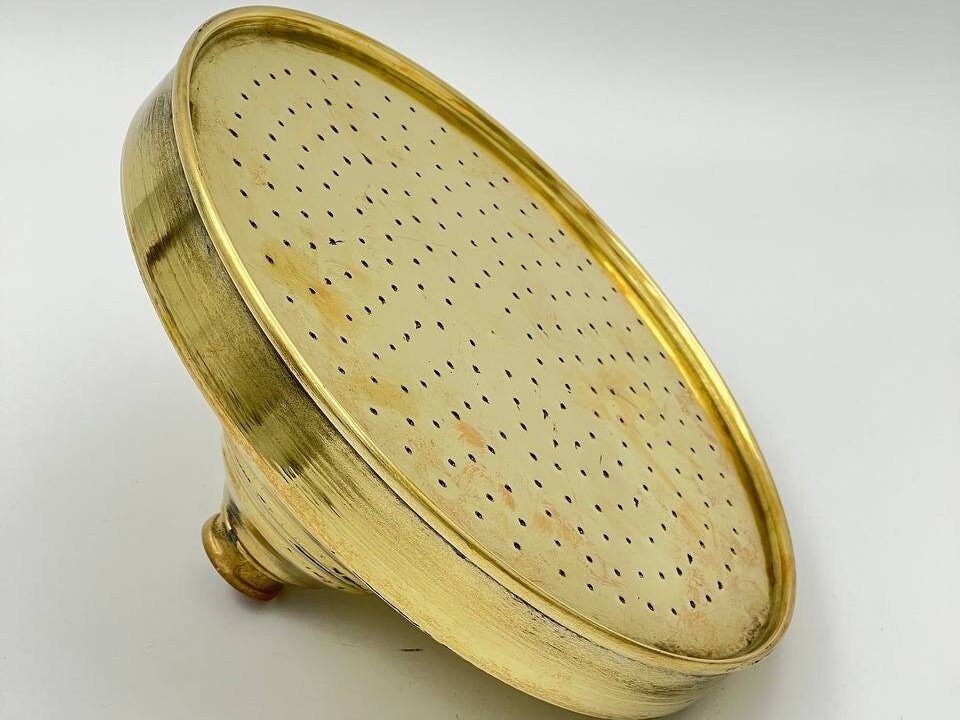 Unlacquered Brass Rainfall Shower Head - 8" Round