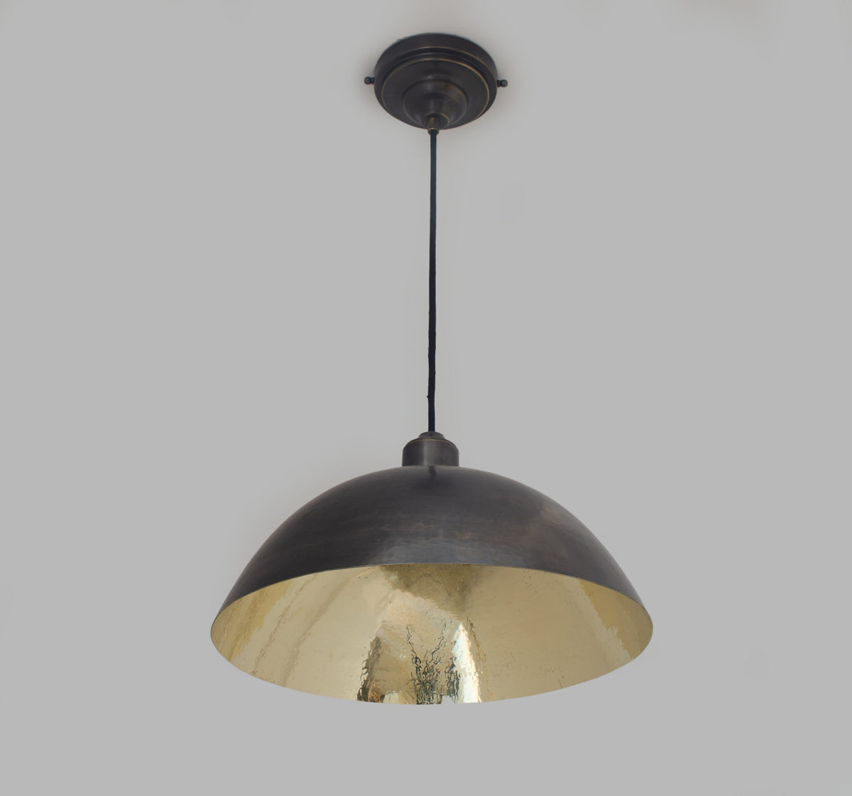 Vintage Solid Brass Pendant Light, Dome Ceiling Light, Oiled Finish Ceiling Dome Shade