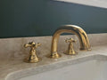 Unlacquered Brass Deck Mounted Sink Faucet, Solid Brass Bathroom Faucet, Lavatory Faucet Sink, Bathroom Faucet 3 Hole