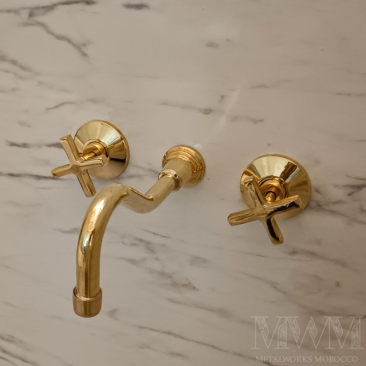Solid Brass Wall Mounted Bathroom Faucet Convex Spout – Bathtub Faucet