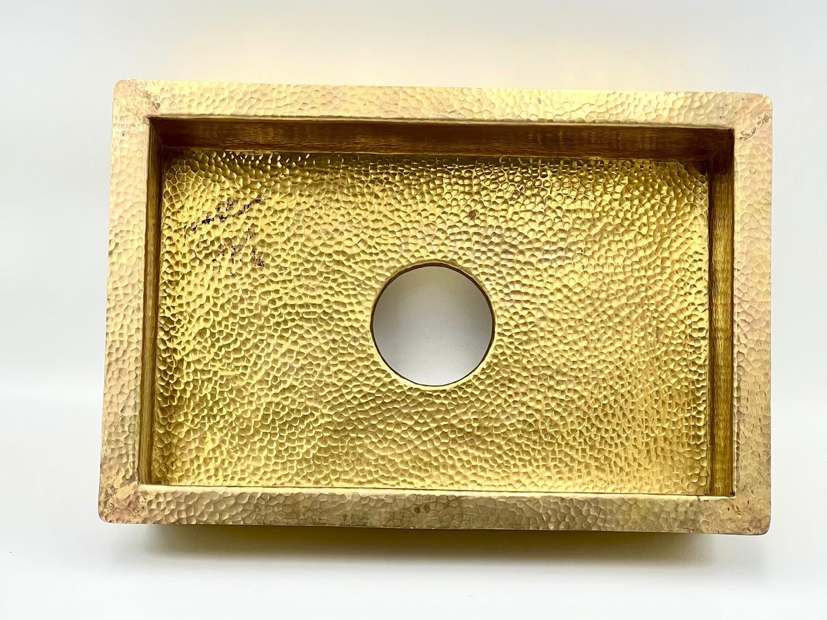 Unlacquered Brass Kitchen Island Sink, Undermount Brass Sink, Hammered Kitchen Bar Sink