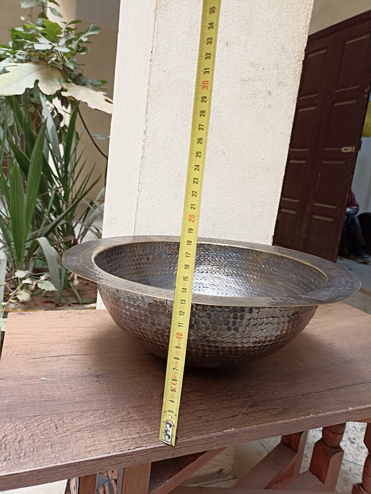 Artisanal Handmade Brass Vessel Sink - Round Bronze Finish - Hammered Mid Century Design - Custom Bathroom Sink