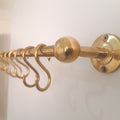 Handmade Unlacquered Brass Pot Rack with S Hooks