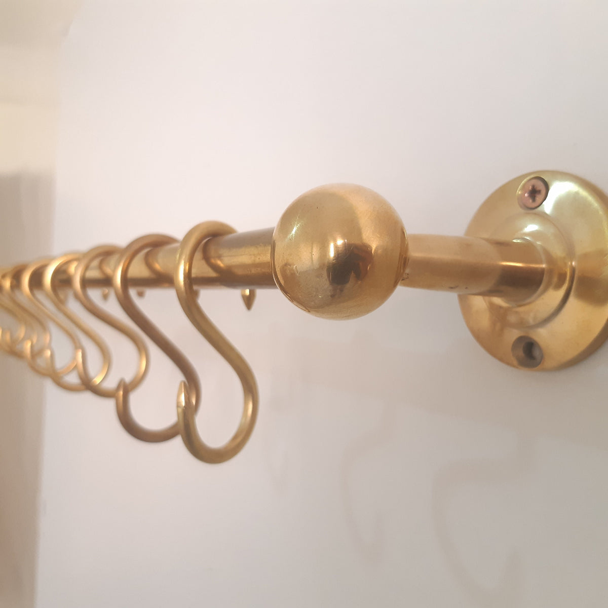 Rustic Unlacquered Brass Pot Rack