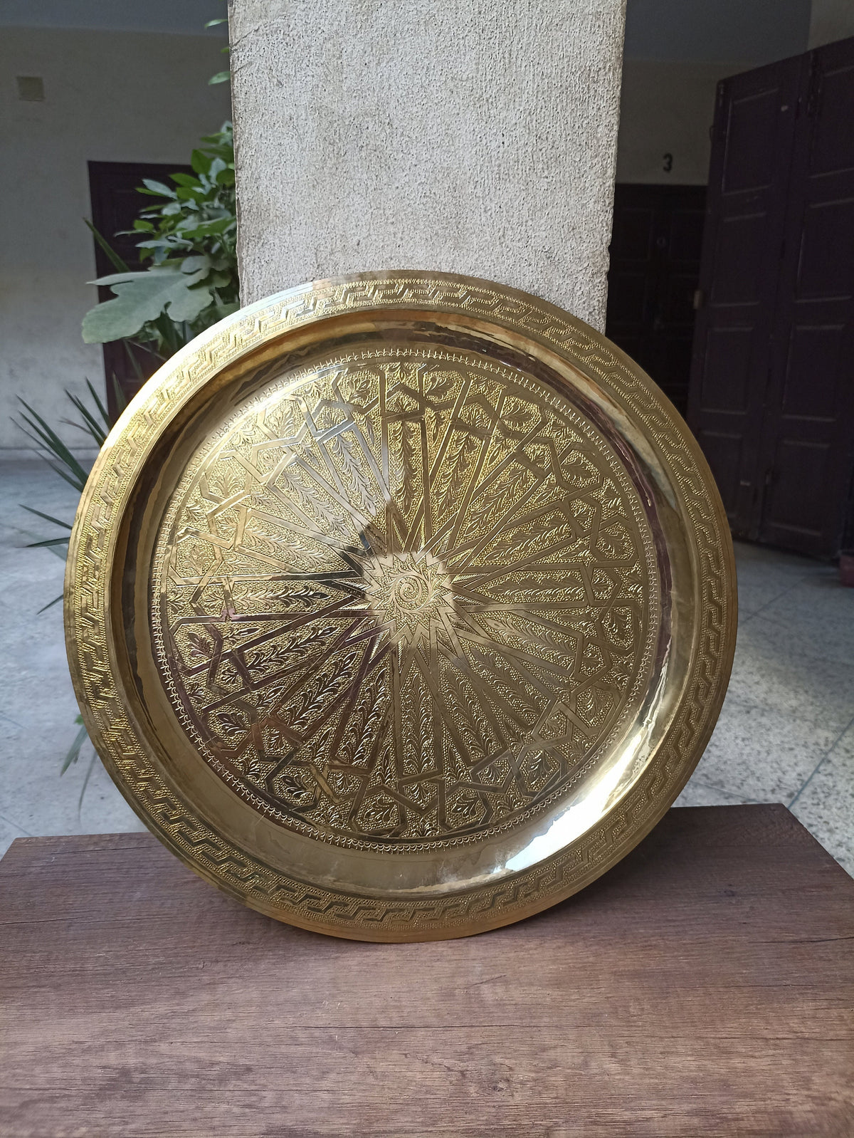 Exquisite Handcrafted Moroccan Brass Tray