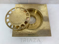 Unlacquered Brass Shower Drain, Hammered Drain Cover