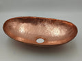 Unlacquered Solid Copper Sink - Oval Vessel Sink in Hammered Solid Copper