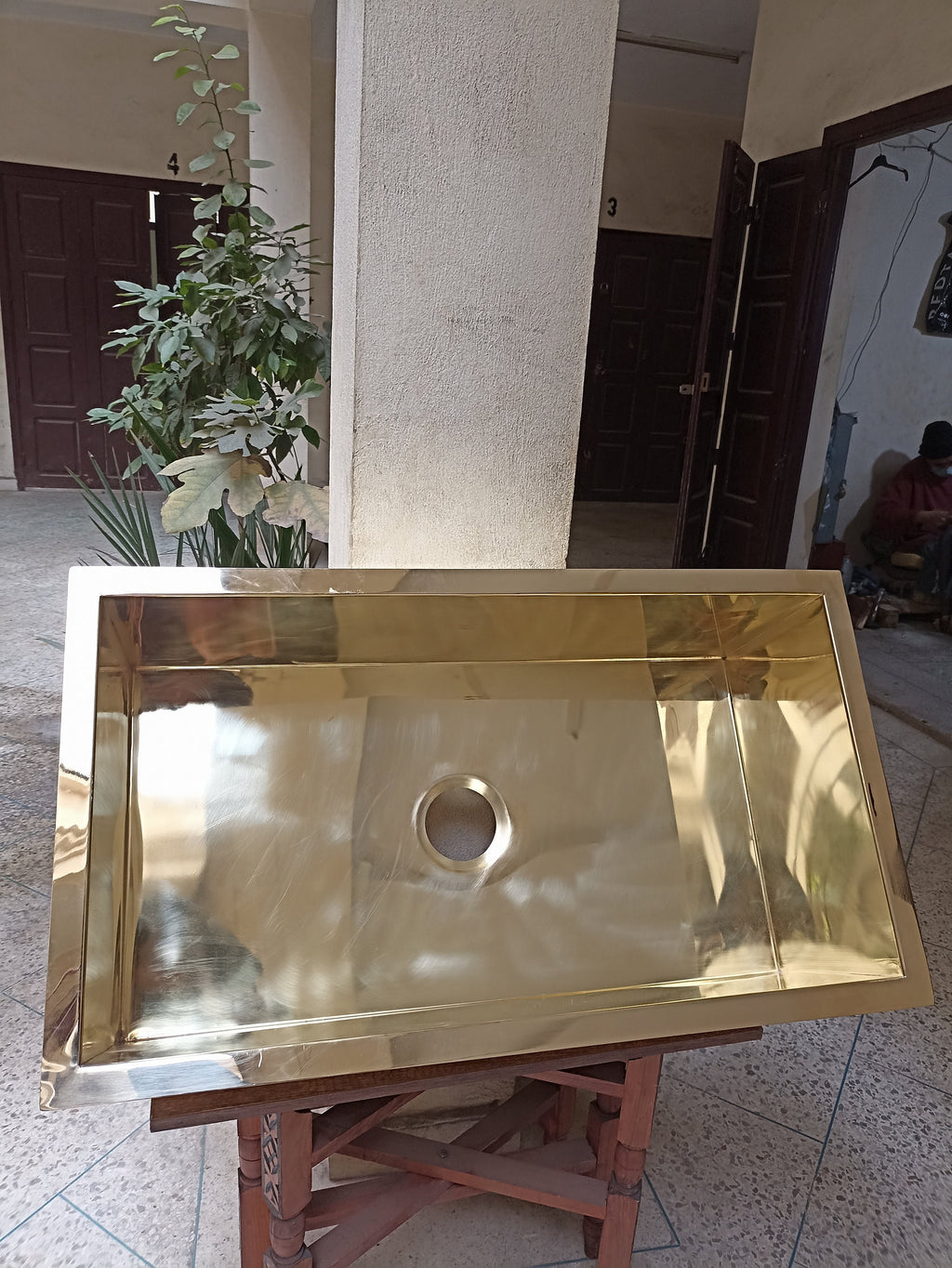 Artisanal Unlacquered Brass Undermount Sink: Kitchen