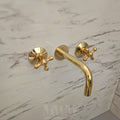 Uncoated Brass Wall Mount Tub Filler With Normal Spout - Bathtub Faucet