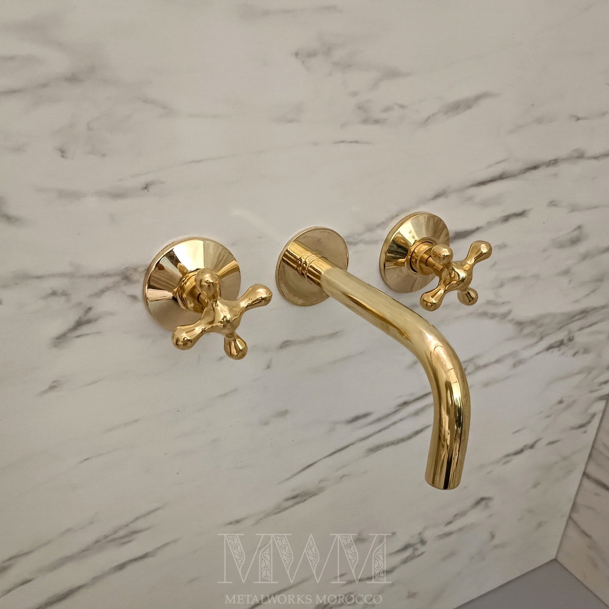Uncoated Brass Wall Mount Tub Filler With Normal Spout - Bathtub Faucet
