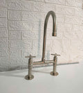 Silver Kitchen Faucet - Brass Nickel Sink Faucet with Flat Handles