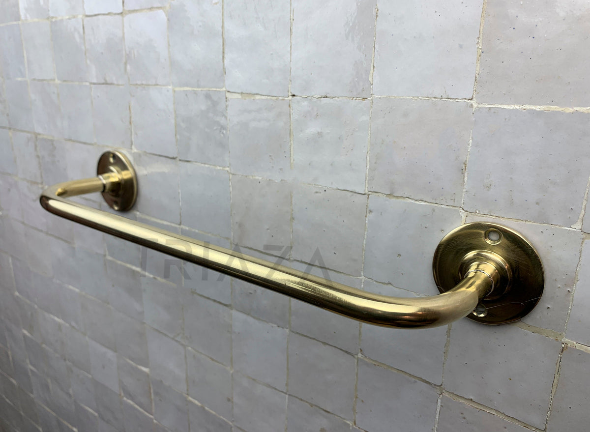 Vintage Brass Towel Holder, Unlacquered Classic Towel Rod, Customized Bathroom Accessories