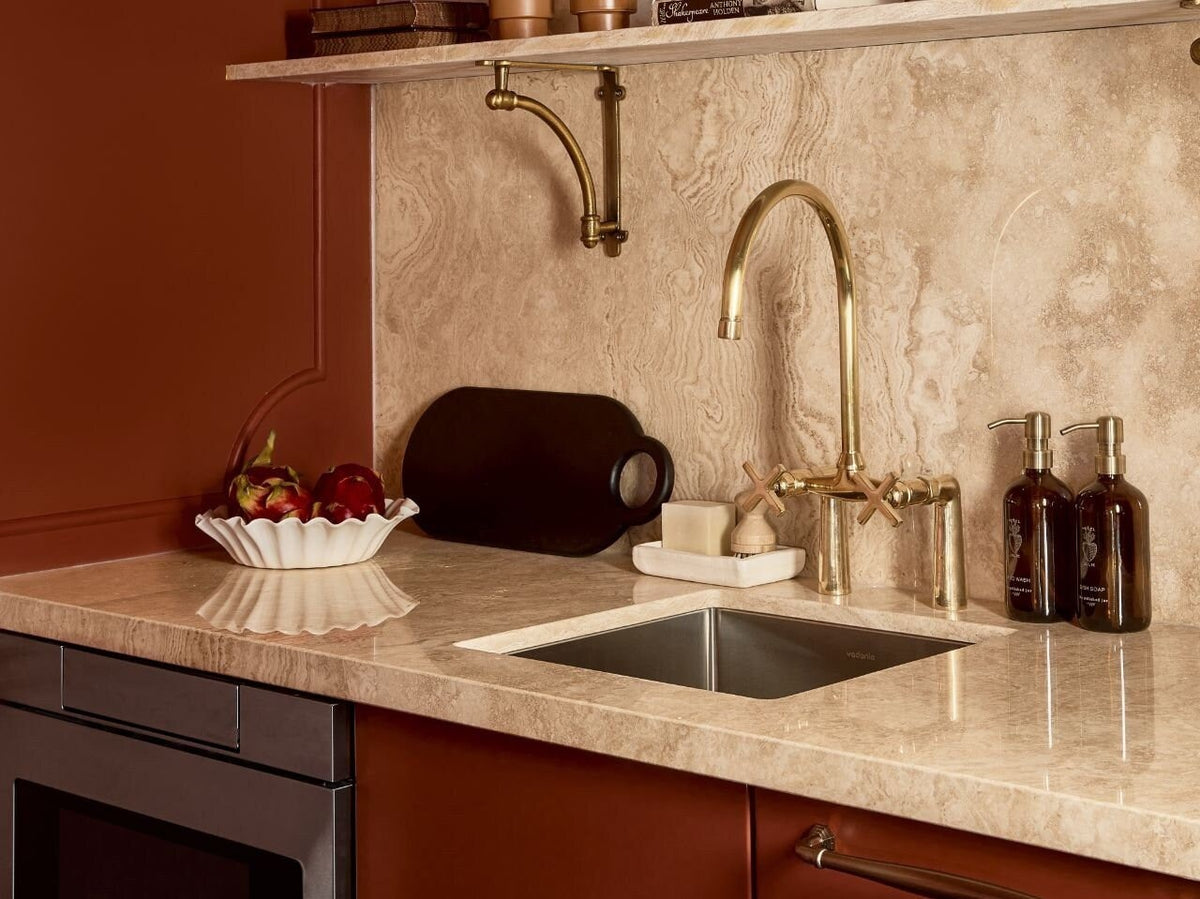 Unlacquered Brass Kitchen Faucet - Solid Brass Kitchen Sink Faucet, Handcrafted Solid Brass Kitchen Faucet, 2 Hole Kitch