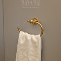 Georgian Oval Unlacquered Brass Towel Holder For Bathroom