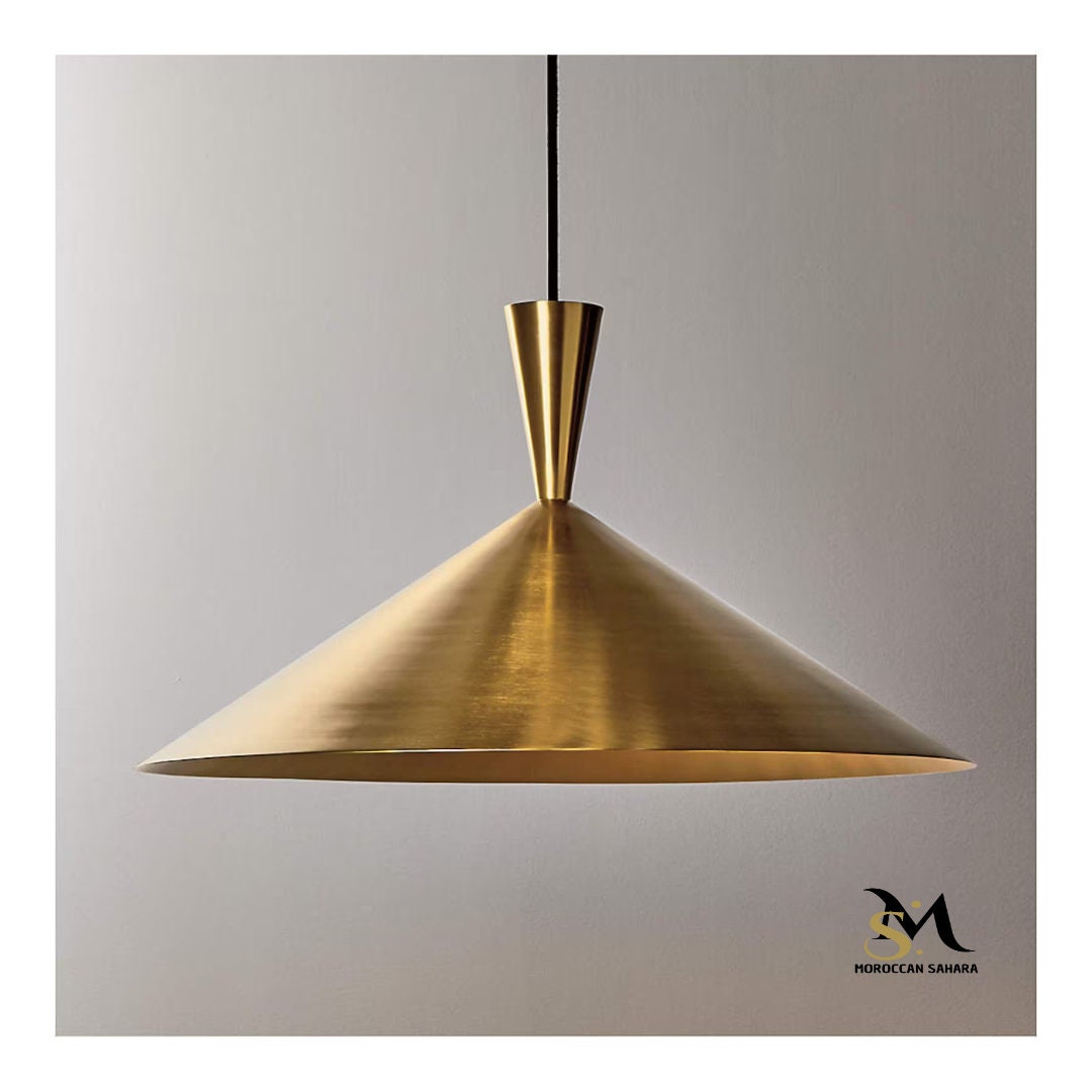 Handmade Brass Pendant Light: Polished Dome Hanging Lamp