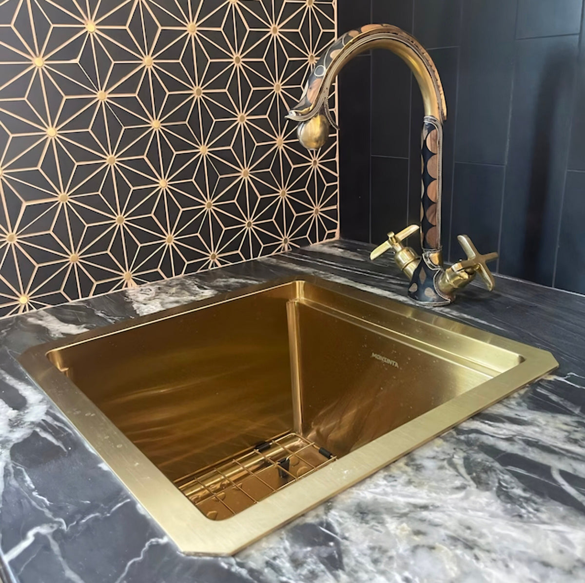 Unlacquered Brass And Resin Bathroom Faucet