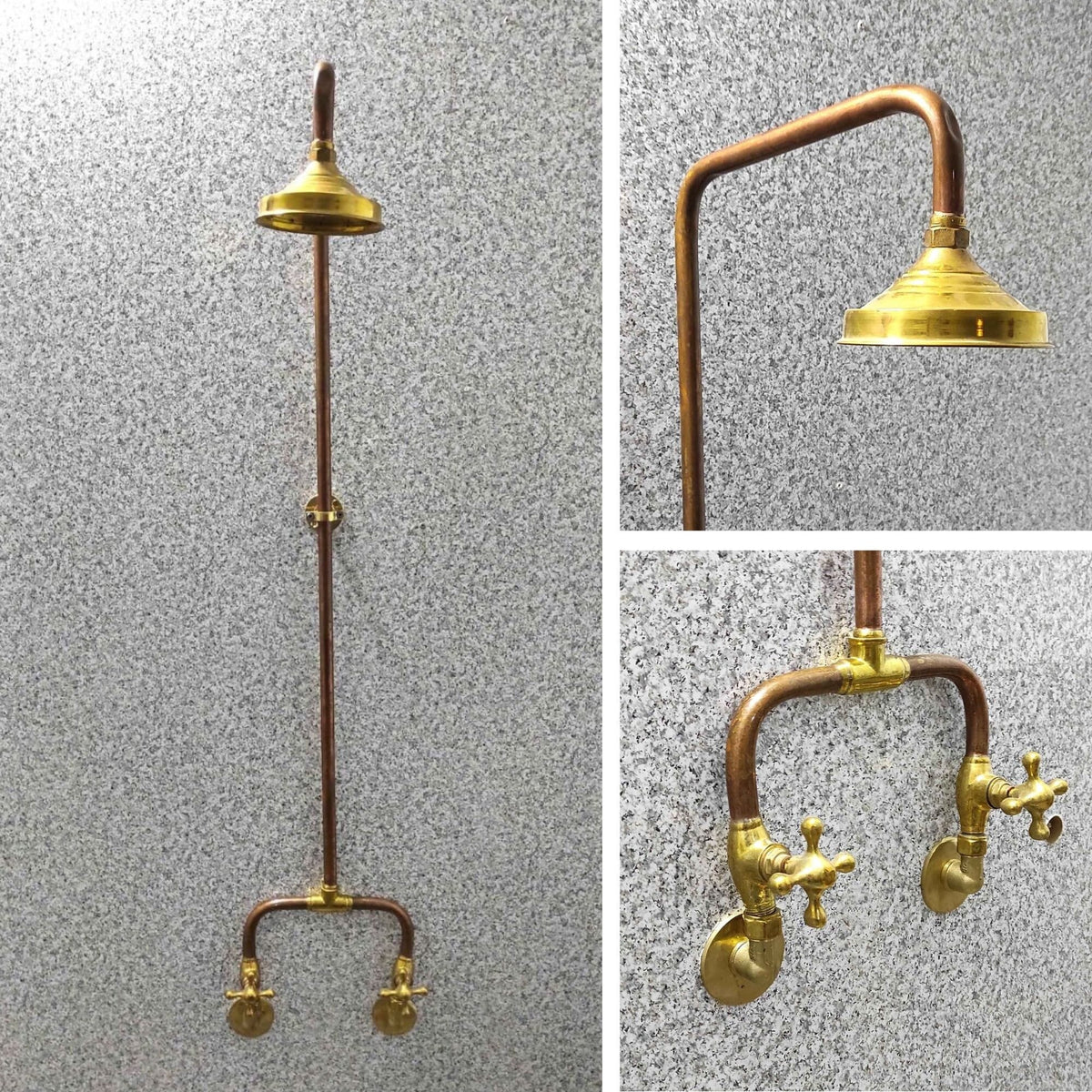 Unlacquered Solid Copper Shower, Raw Copper Outdoor Shower, Round Dome ShowerHead