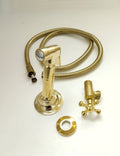 Handmade Unlacquered Brass Kitchen Sprayer: High Pressure Side Spray