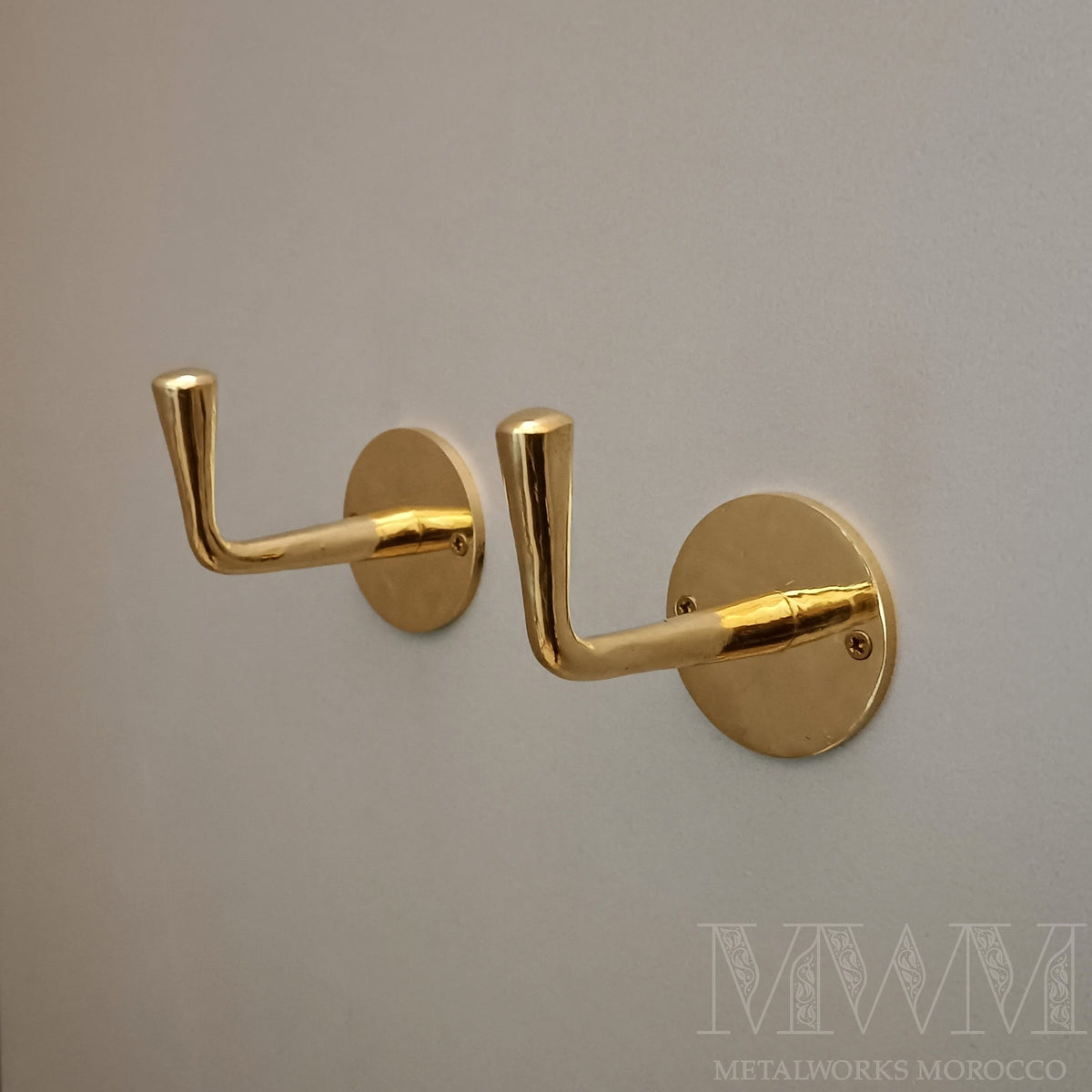 Set of Unlacquered Brass Wall Hooks - Handmade Brass Towel Hooks