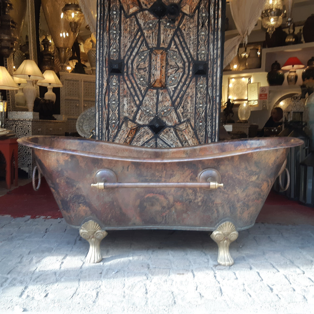 Handmade Copper Clawfoot Slipper Bathtub