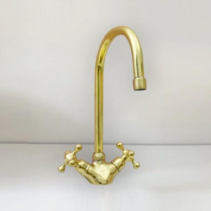 Unlacquered Brass Faucet -Kitchen Faucet- Vintage faucet