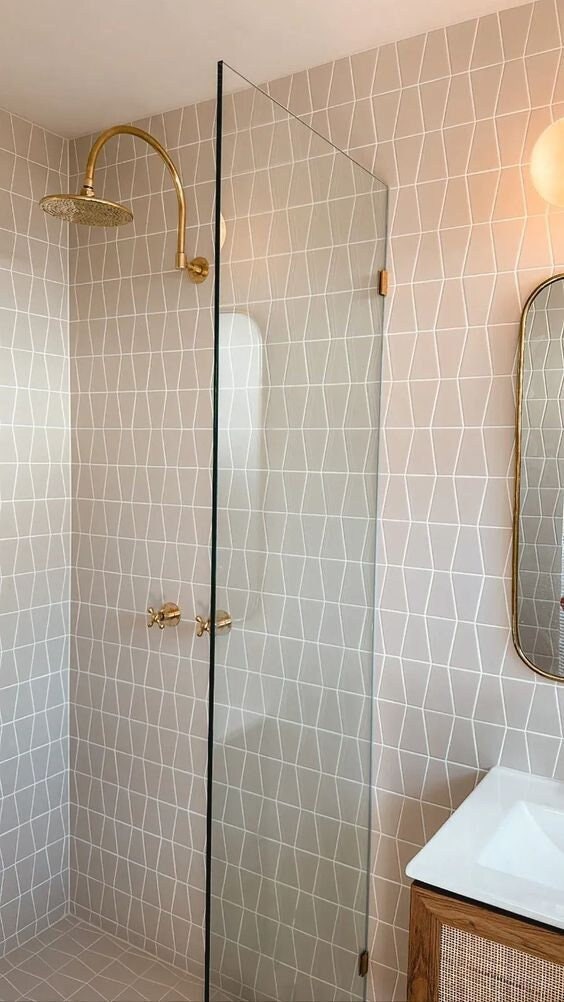 Unlacquered Brass Solid Brass Shower Head With Curved Arm