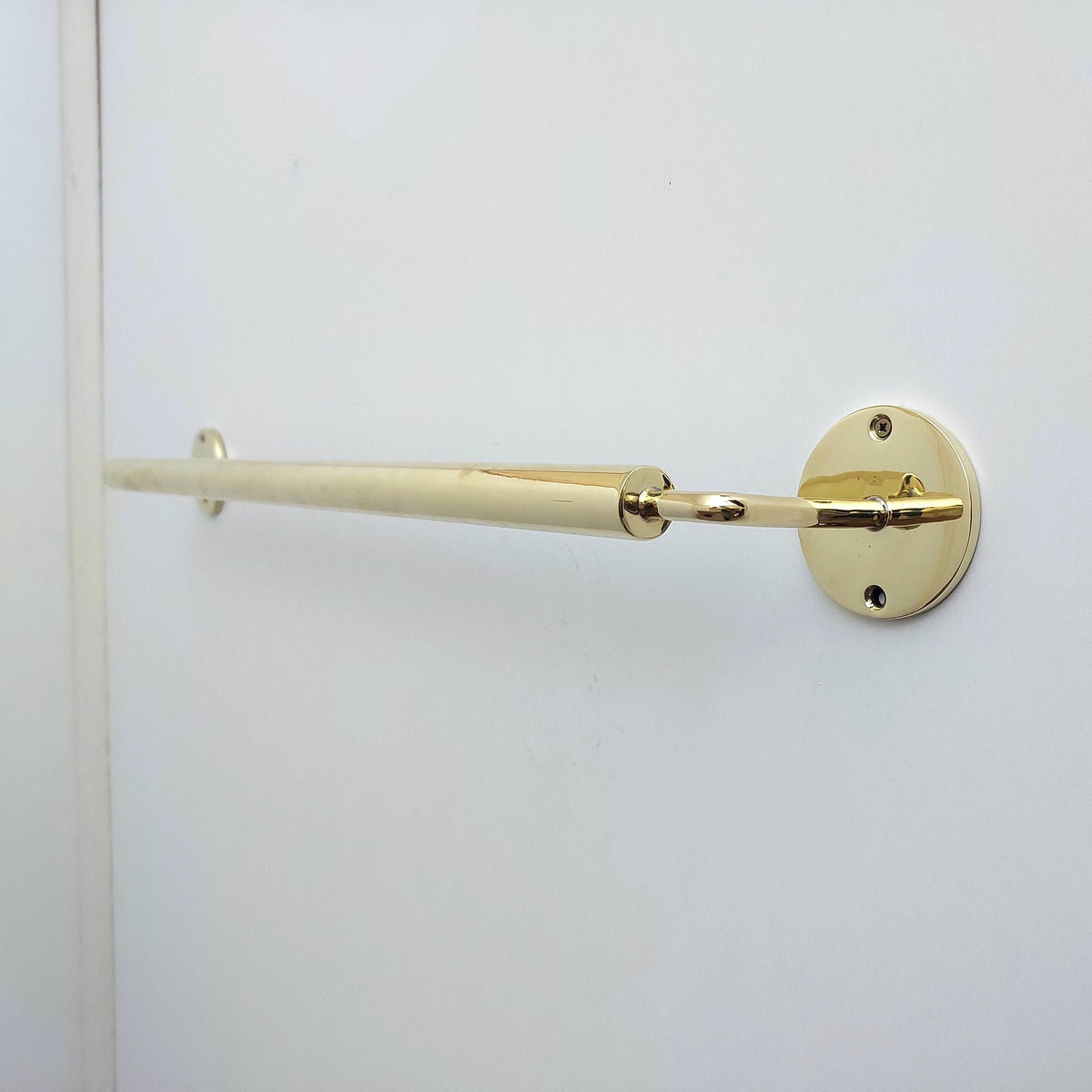 Handmade Unlacquered Brass Wall Mount Towel Bar